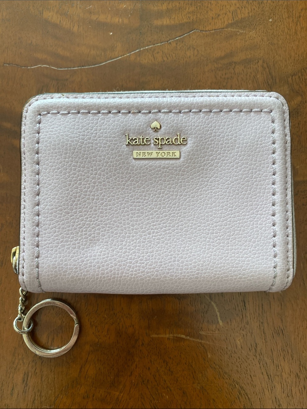 kate spade Lilac Leather Zip Card Holder with Keyring